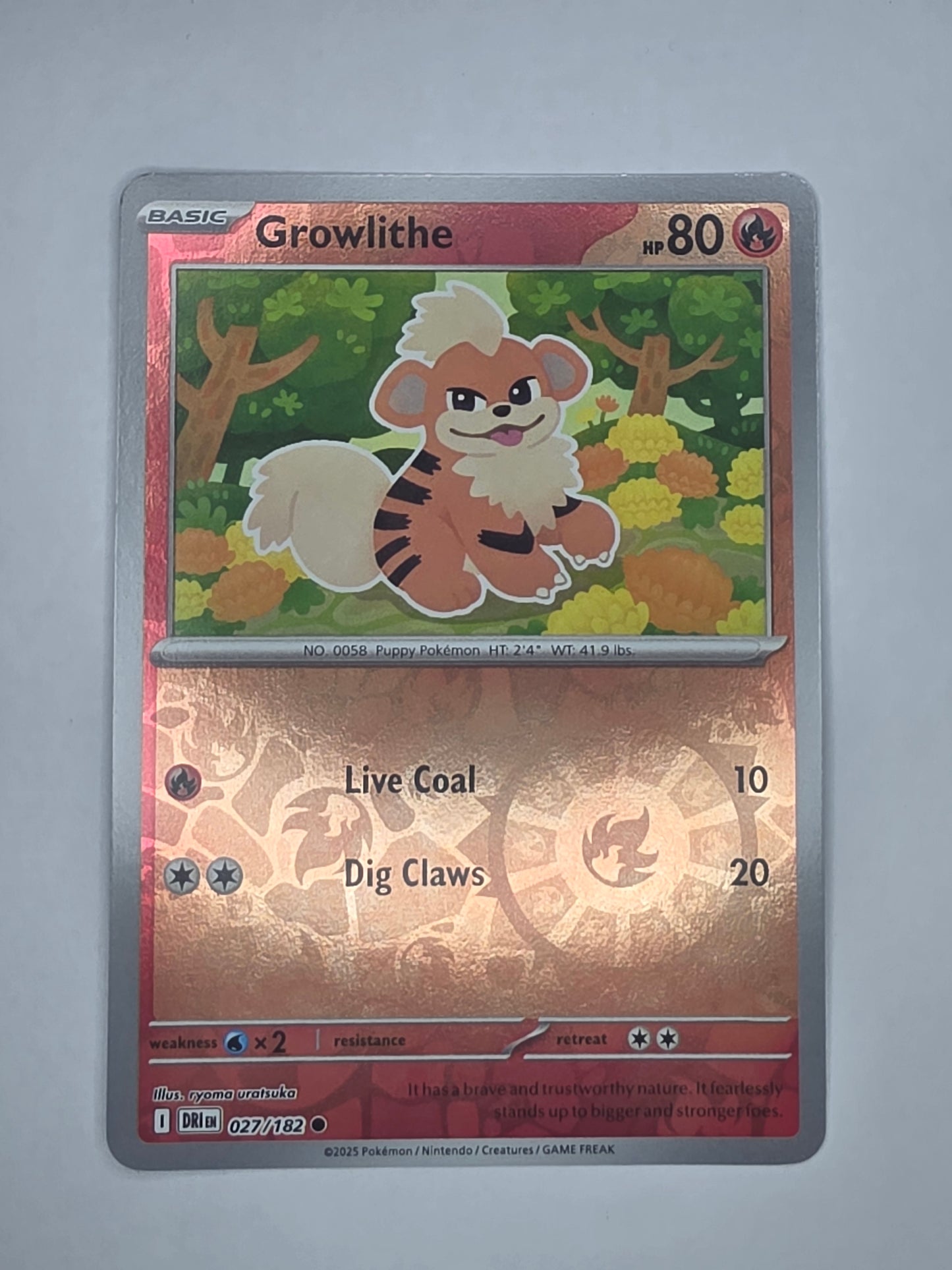 #027/182 Growlithe Reverse Holo