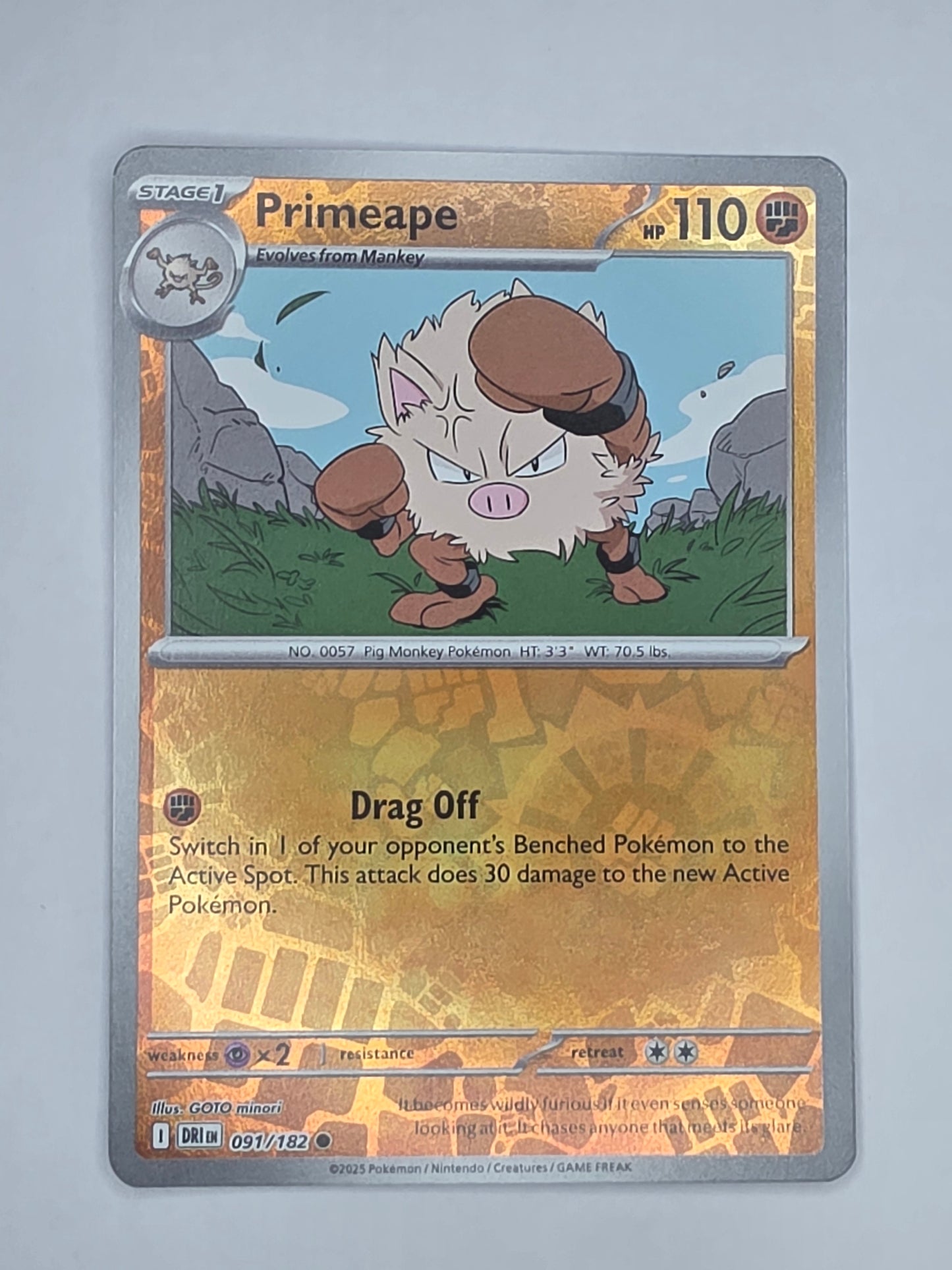 #091/182 Primeape Reverse Holo