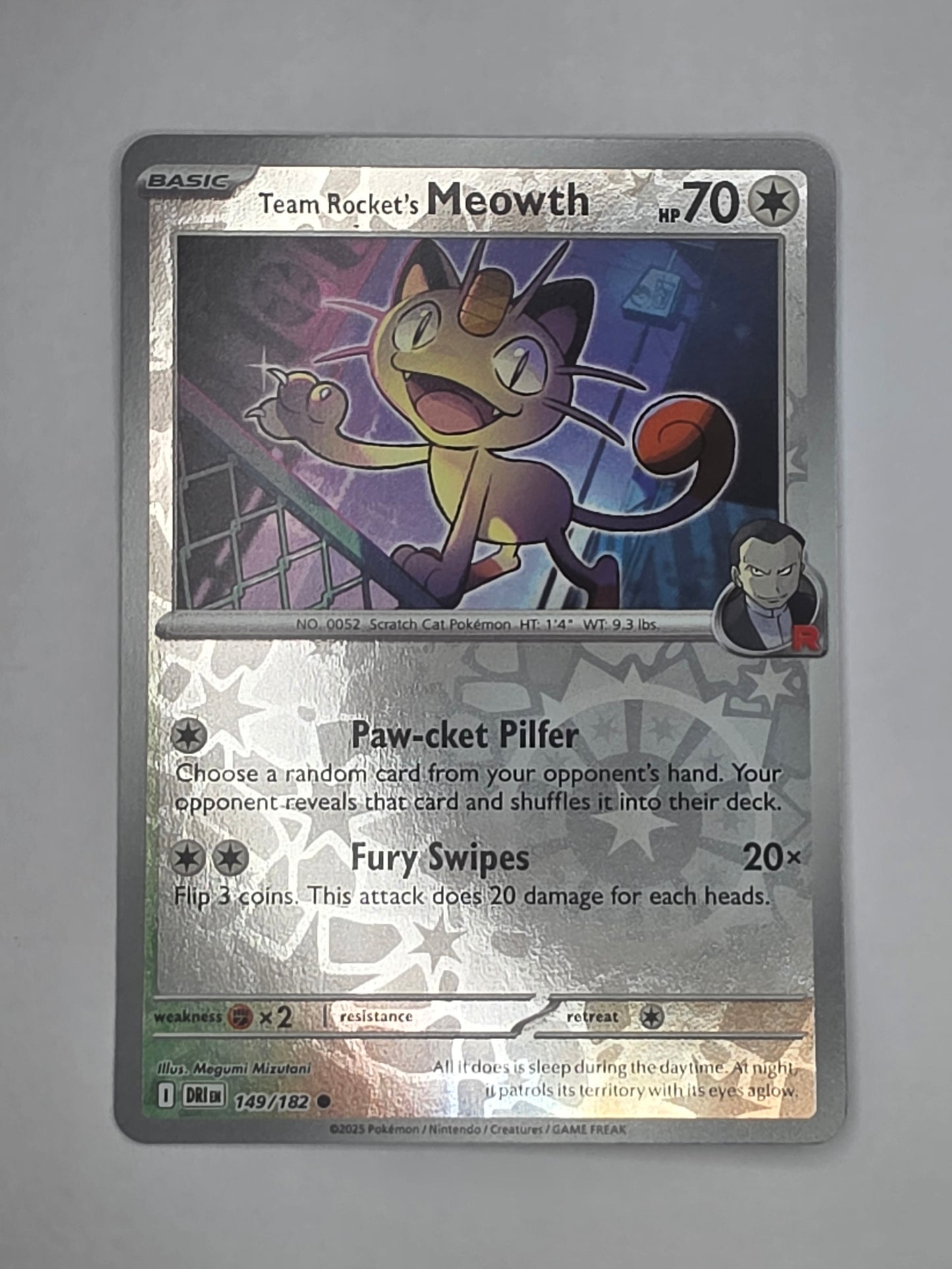 #149/182 Team Rocket's Meowth Reverse Holo