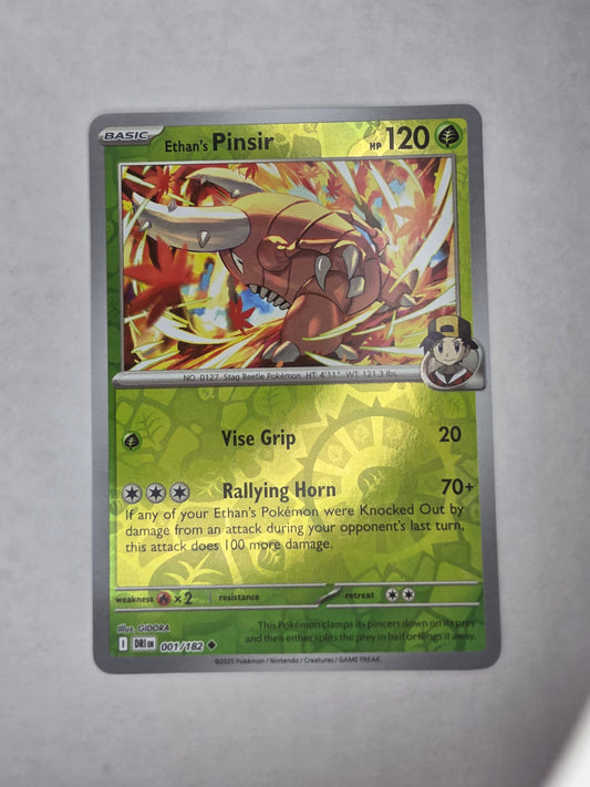 #001/182 Ethan's Pinsir Reverse Holo