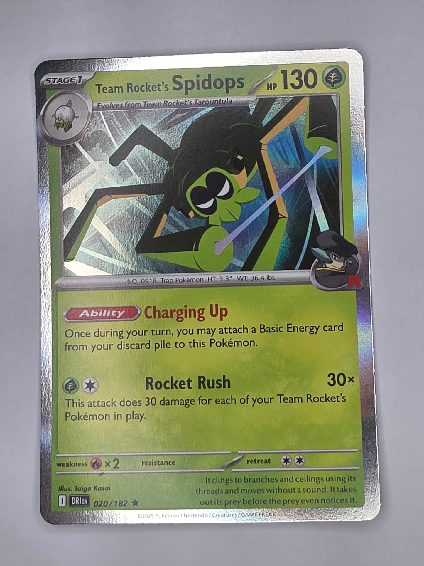 #020/182 Team Rocket's Spidops Holofoil
