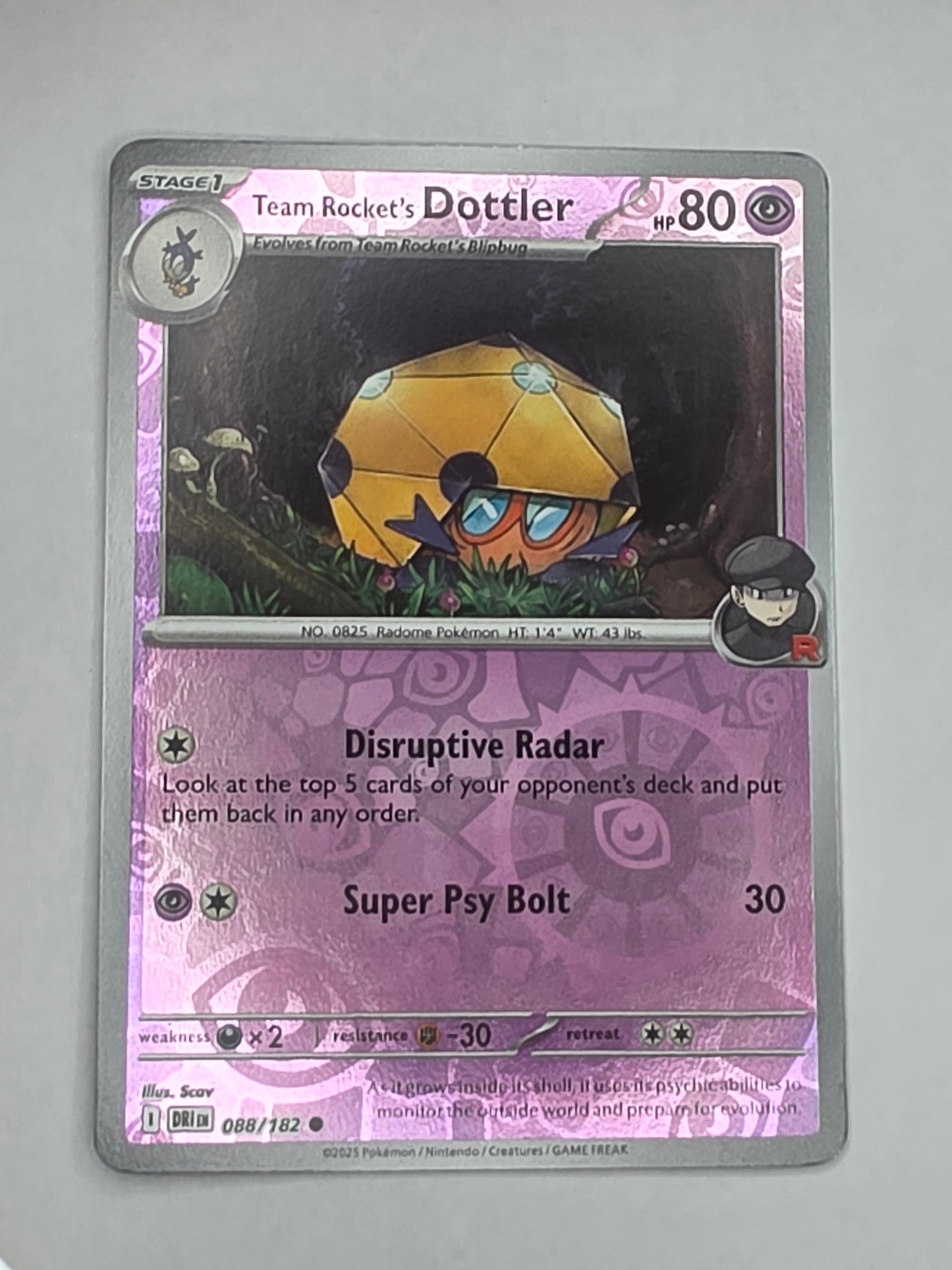 #088/182 Team Rocket's Dottler Reverse Holo