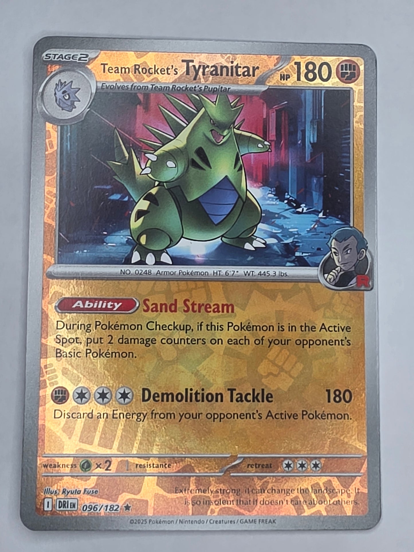 #096/182 Team Rocket's Tyranitar Reverse Holo