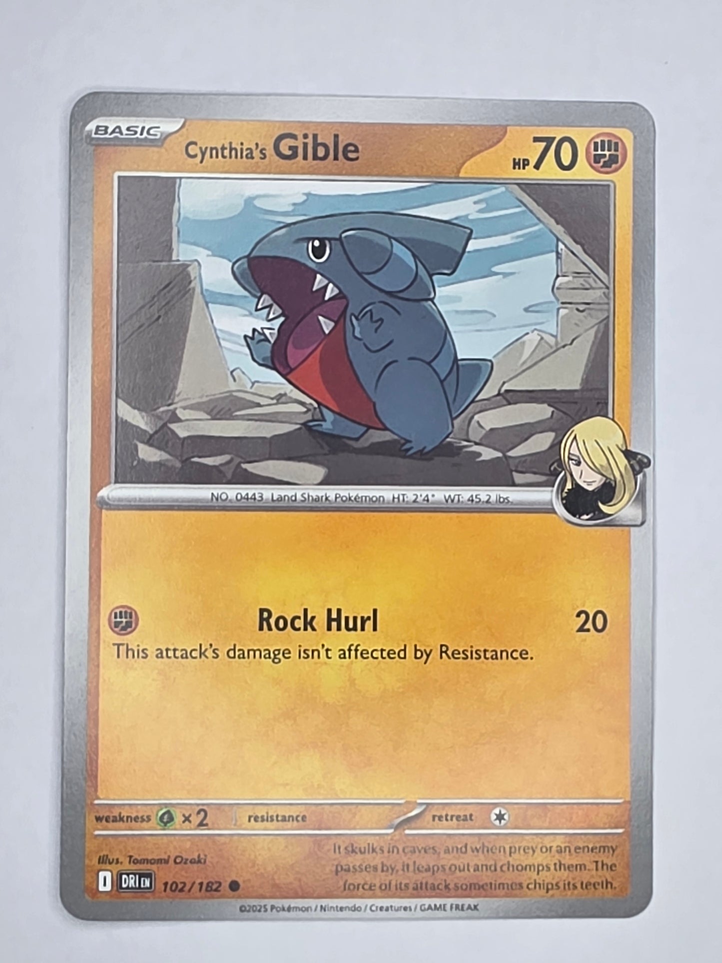 #102/182 Cynthia's Gible Normal