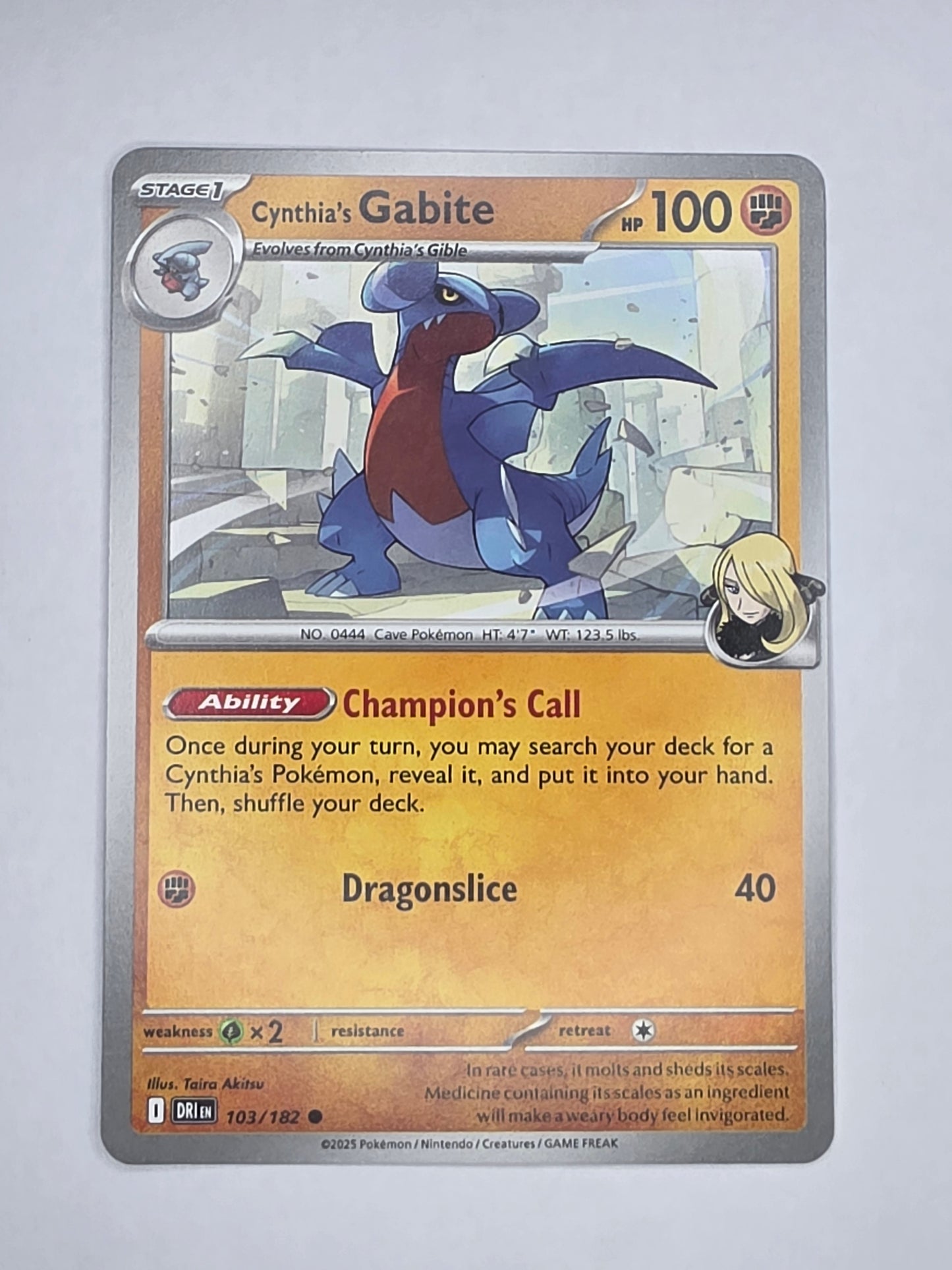 #103/182 Cynthia's Gabite Normal
