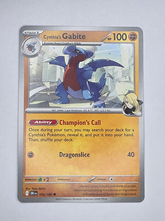 #103/182 Cynthia's Gabite Normal