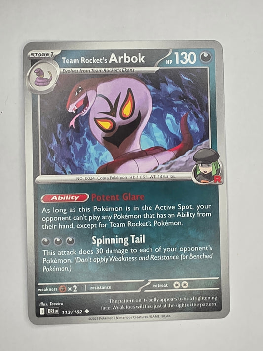 #113/182 Team Rocket's Arbok Normal