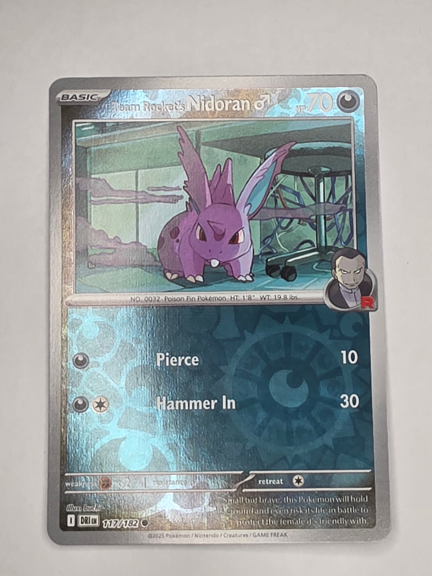 #117/182 Team Rocket's Nidoran Male Reverse Holo