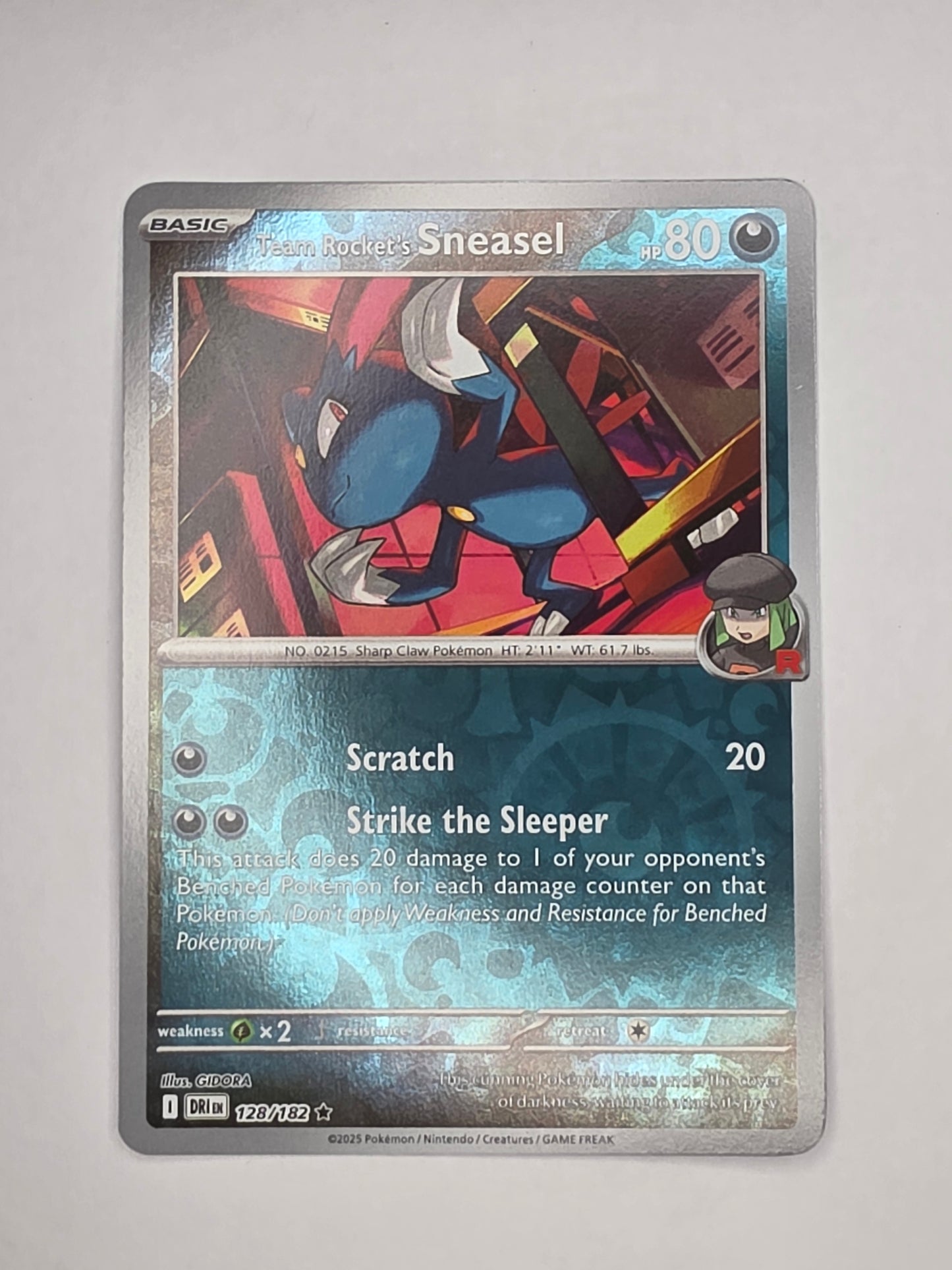 #128/182 Team Rocket's Sneasel Reverse Holo